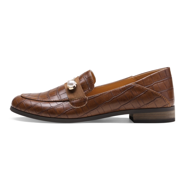 Comfortable Casual Round Toe Loafers - TAN STONE PU - 1